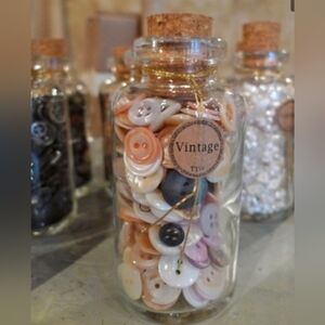 Anthropologie Vintage Druggist Pharmacy Bottle Full of Buttons